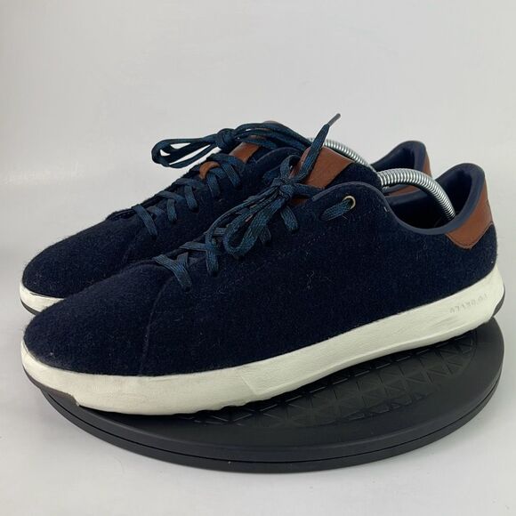 Cole Haan GrandPro Blue Wool Felt Tennis Shoes C28701 Men’s Size 10.5 - Picture 1 of 12